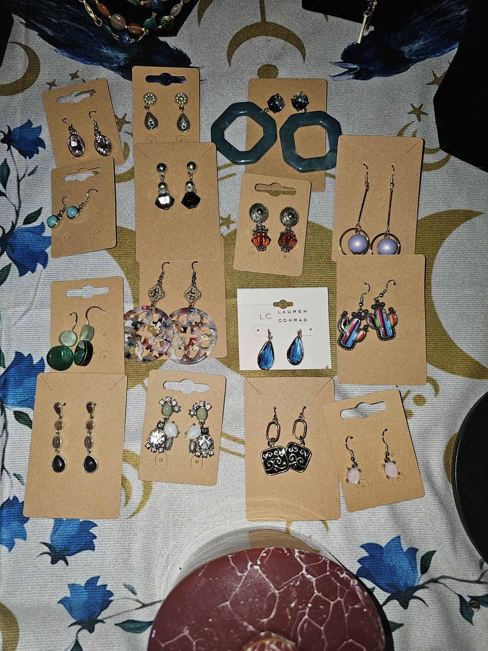 15 Pairs Of Earring + Ceramic Trinket Box